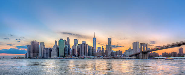 istock New York City Manhattan downtown skyline and Brooklyn bridge 483655310