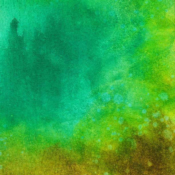 istock Hand painted green and brown textured background 483655362