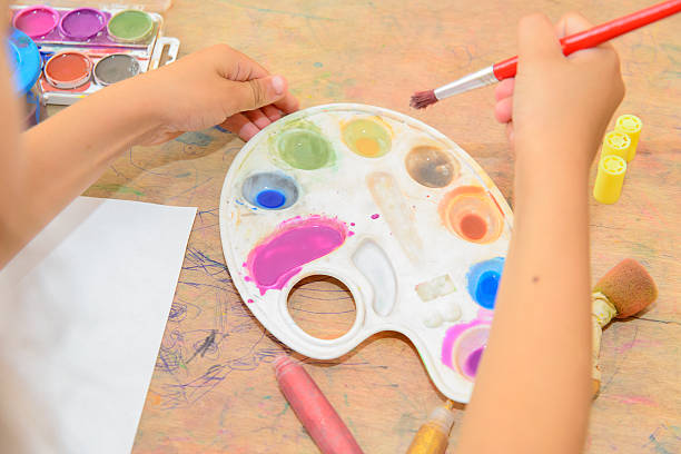istock Little Girl Painting 483655364