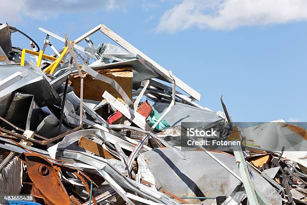 Scrap Metal Stock Photo - Download Image Now - 2015, Blue, Heap
