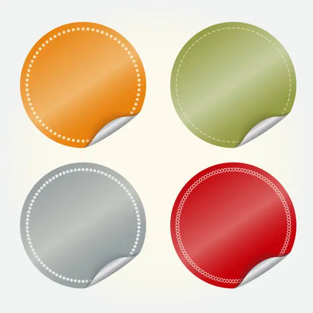 Vector illustration of round stickers