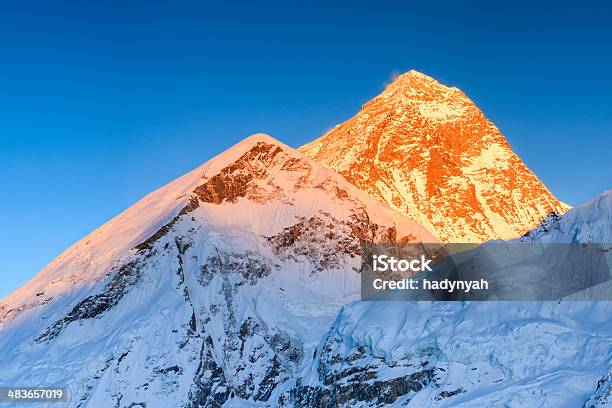 Sunset Over The Top Of World Mount Everest Mountain Stock Photo - Download Image Now
