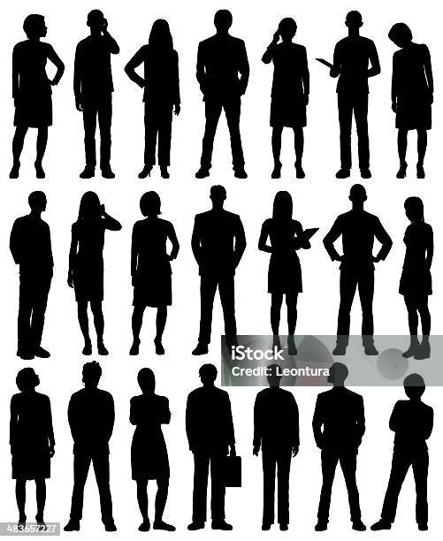 People Silhouettes Stock Illustration - Download Image Now - Adult, Adults Only, Black And White