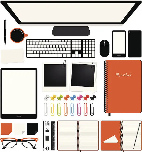 Vector illustration of Office supplies