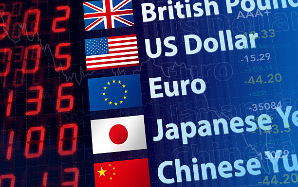 world currency rates - japanse valuta stockfoto's en -beelden