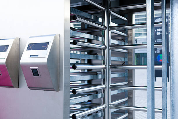 istock Closeup of security turnstile on stadium 483658703