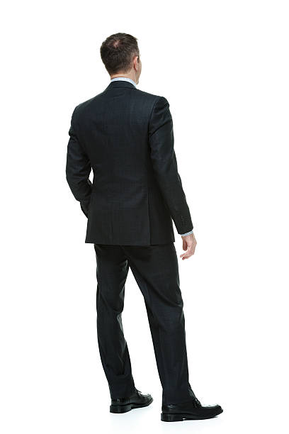 istock Rear view of businessman standing 483659074