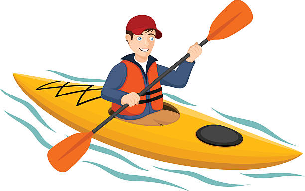 ilustrações de stock, clip art, desenhos animados e ícones de praticante de caiaque - rowboat nautical vessel men cartoon