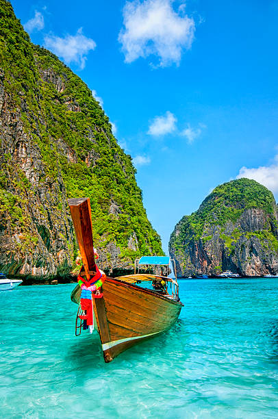 istock Longtail Wooden Boat at Maya Bay, Thailand 483659427