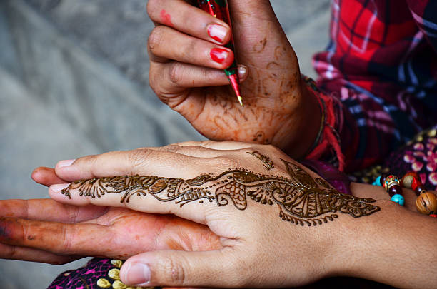 istock Mehndi or Henna india style at Kathmandu Nepal 483659547