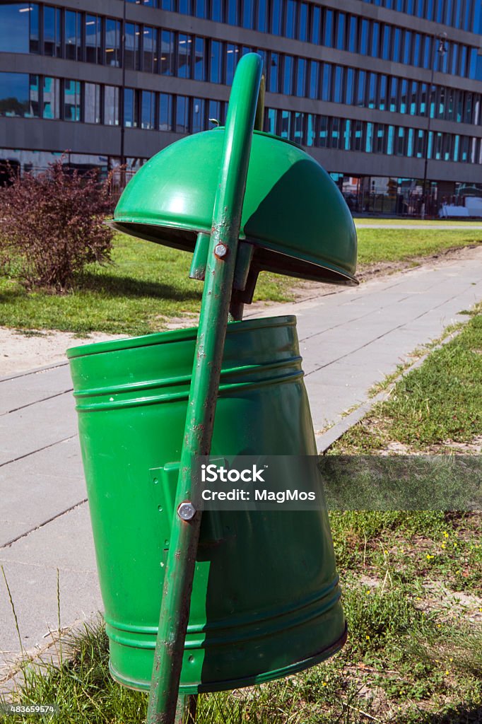 Trash can on the street, Open Stock Photo