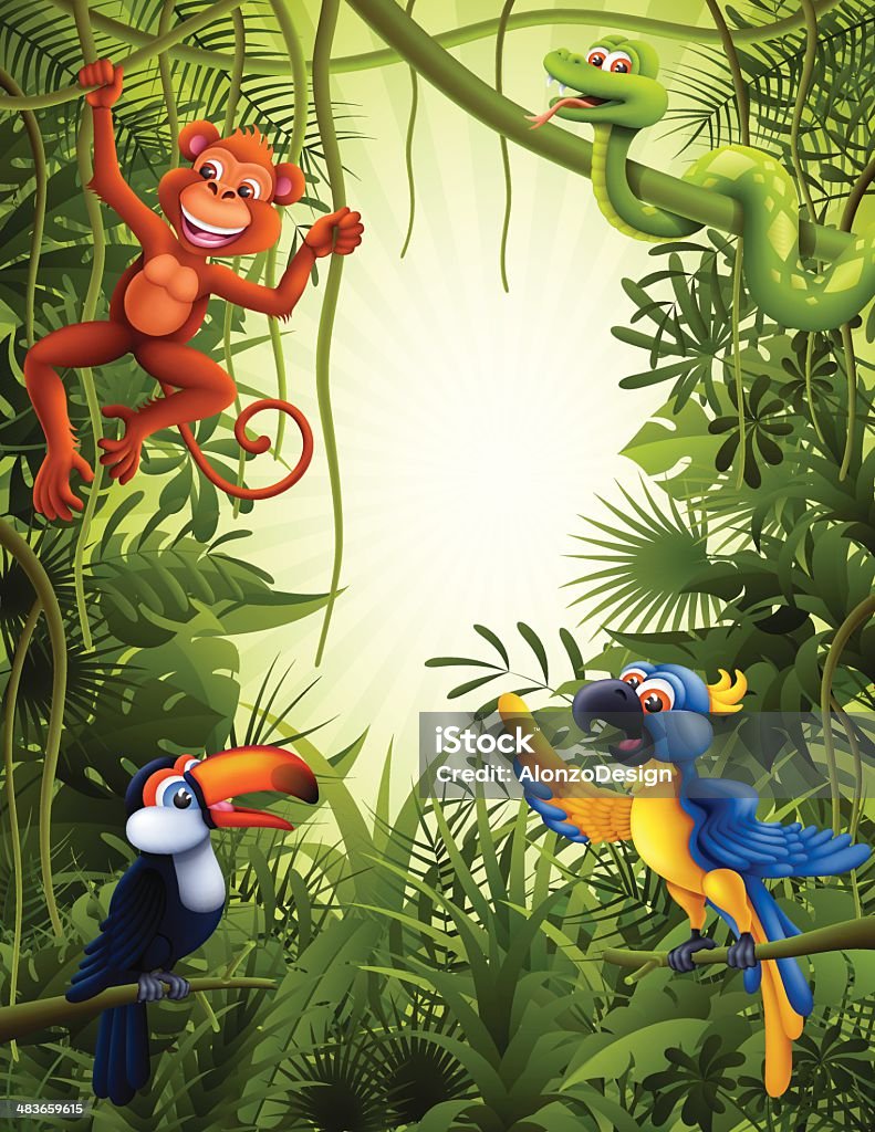 ジャングルの野生動物 - ベクター画像のロイヤリティフリーベクトルアート