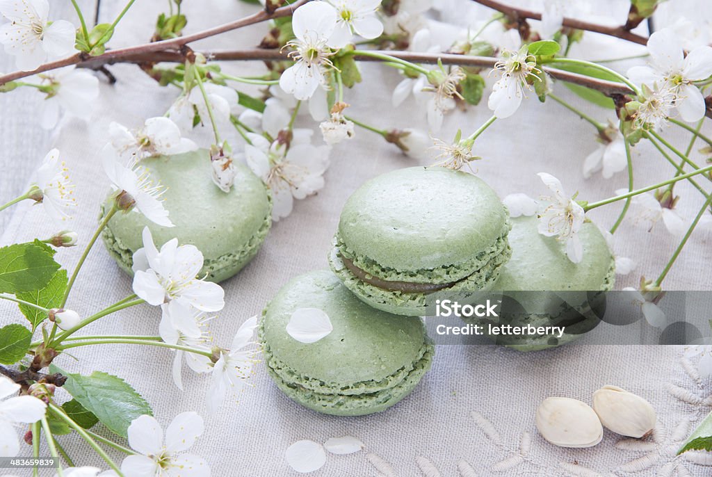 Pistachio Macarons Baked Pastry Item Stock Photo