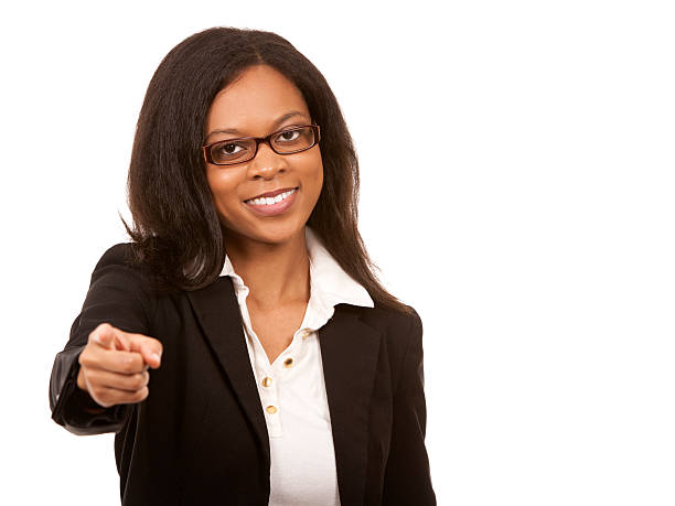 istock black business woman pointing 483660157