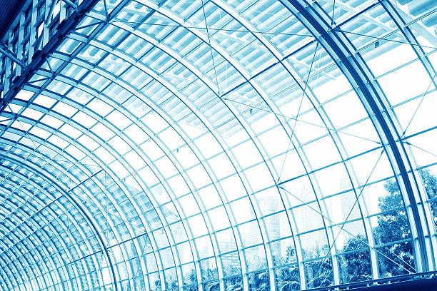 istock unusual geometric ceiling of modern building 483660161