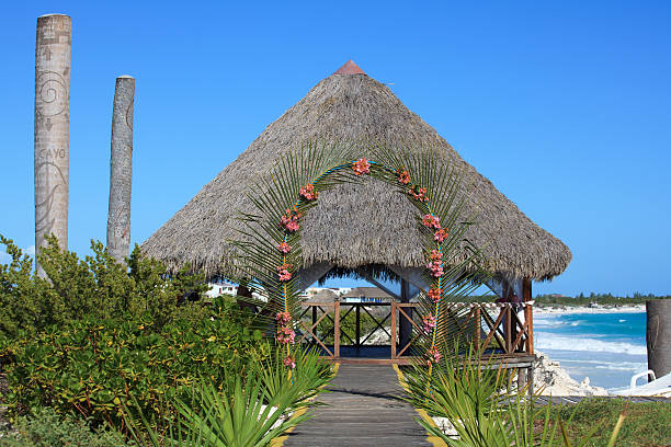istock Wedding gazebo on the Caribbean coast. 483660729