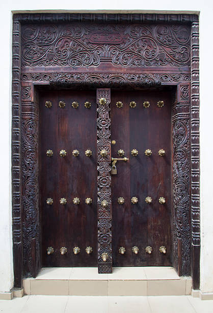 istock Ornate wooden door 483660843