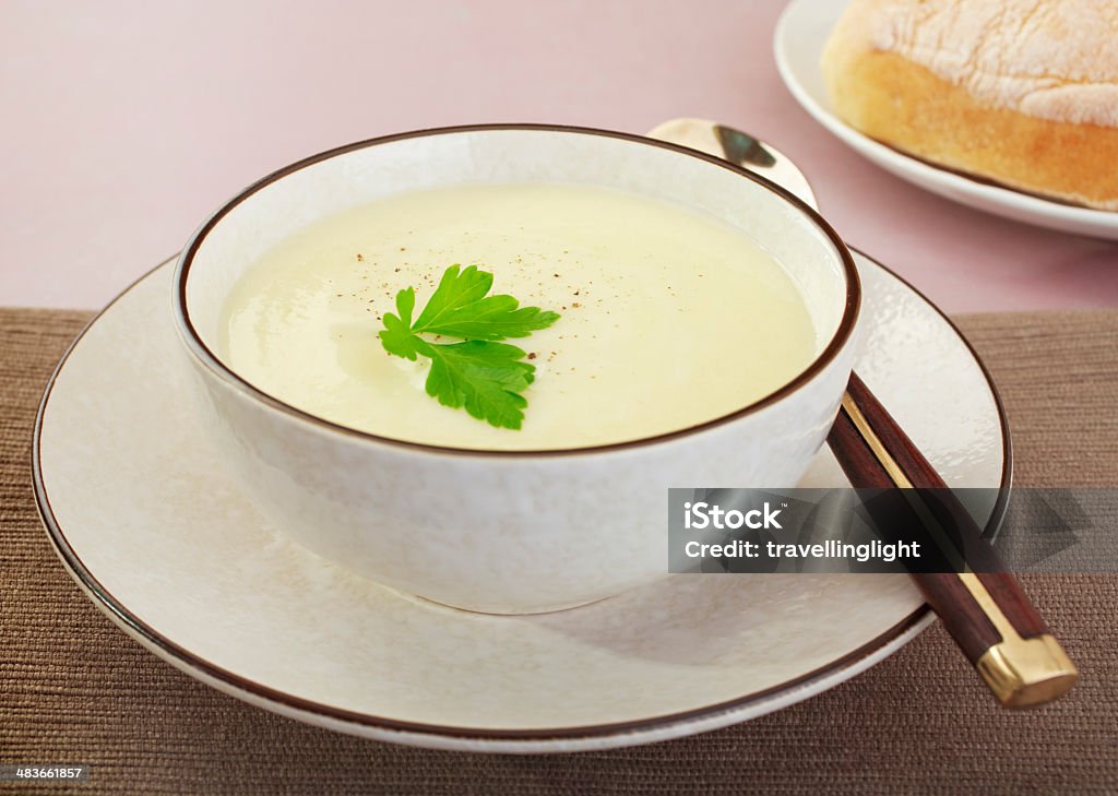 Sopa de couve-flor - Royalty-free Colher - Talheres Foto de stock