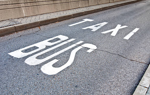 istock Bus and taxi lane 483662215