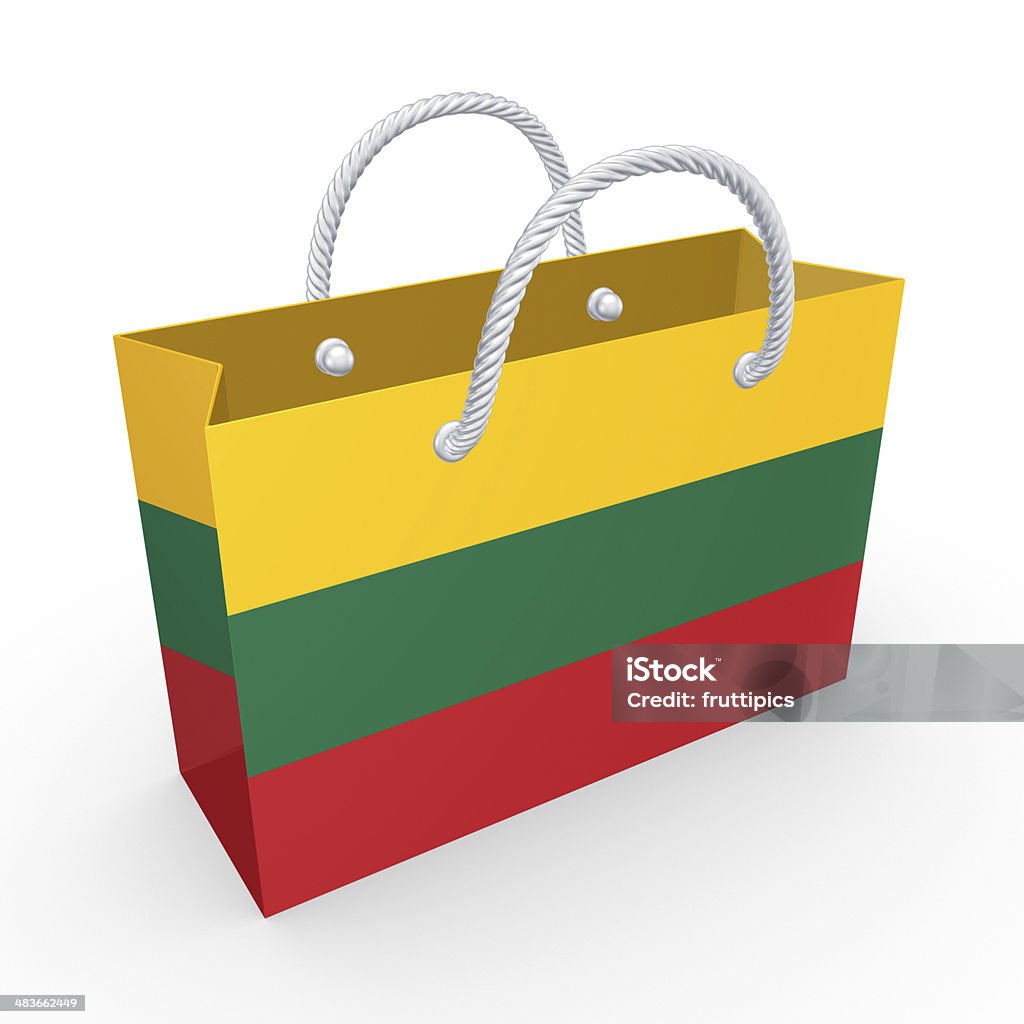 Pacote com bandeira da Lituânia. - Foto de stock de Bandeira royalty-free