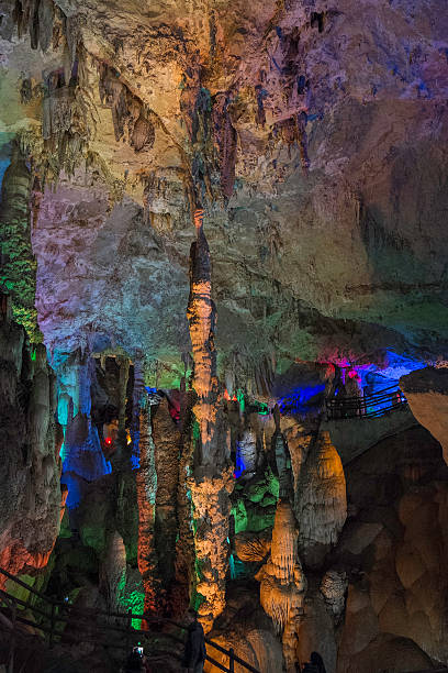 istock Colorful cave and lake underground 483662510