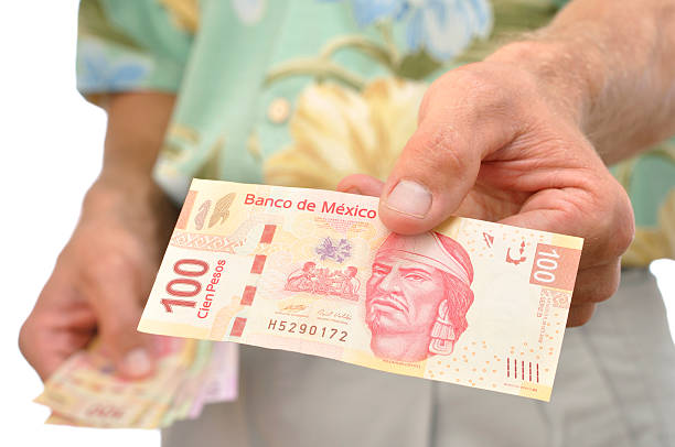 Mexican pesos stock photo