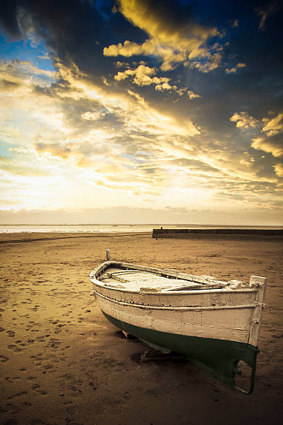 Mediterranean fishing boat on beach
