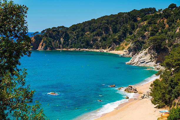 coves of Cala Llorell in Tossa de Mar, Spain a view of the different coves of Cala Llorell in Tossa de Mar, in the Costa Brava, Catalonia, Spain tossa de mar stock pictures, royalty-free photos & images