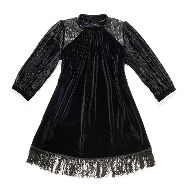istock Stylish black dress with a fringe 483666860
