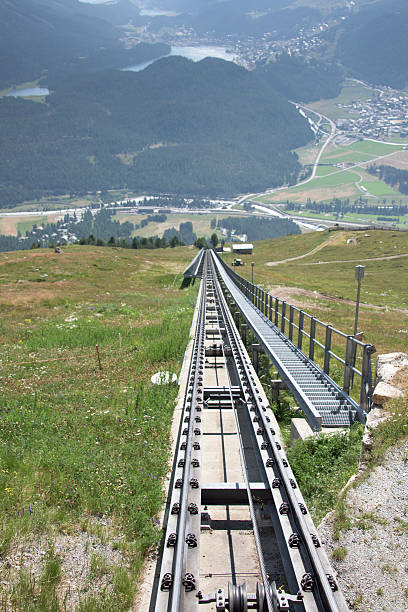 mountain rack and pinion railway in Switzerland