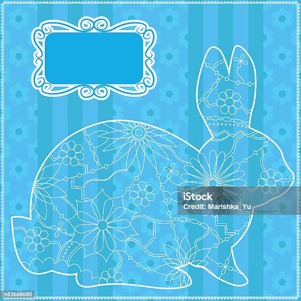 Blue Rabbit Pattern Desktop Background Blue Background With Rabbit Stock Illustration - Download Image Now ...