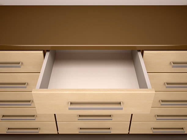 istock 3d illustration of dresser with open empty box 483669108