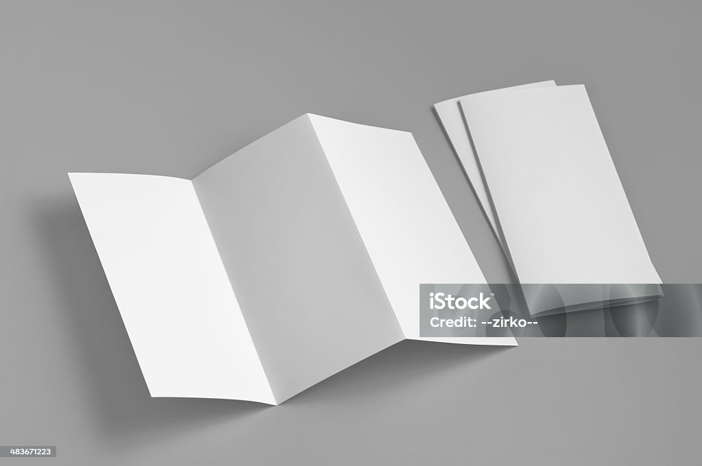 Blank flyer, 6-page, Z-fold (Accordion) Helps graphic designers to present their work in an effective way. Makes it easy for clients to get an image of the actual "look and feel". Empty Stock Photo