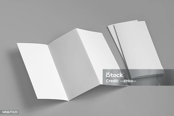 Blank Flyer 6page Zfold Stock Photo - Download Image Now - Empty, Flyer - Leaflet, Brochure