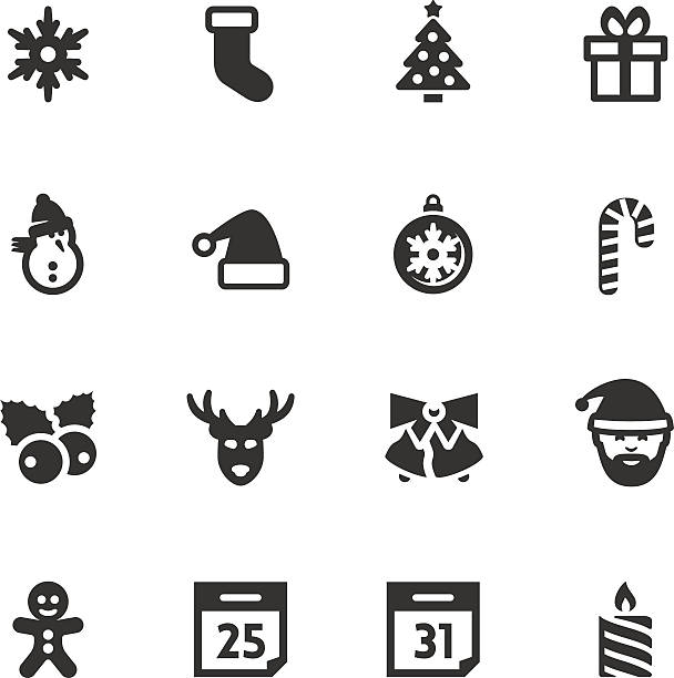 クリスマスと新年の関連のベクトルのアイコンを設定します - holly christmas silhouette berry点のイラスト素材／クリップアート素材／マンガ素材／アイコン素材
