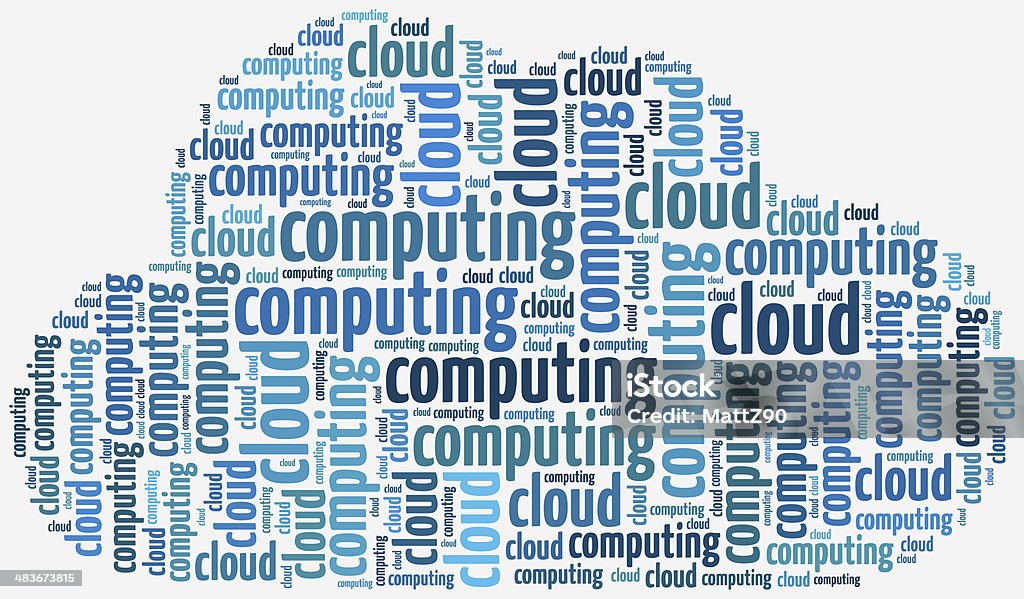 Illustration with keywords related to cloud computing Abstract Stock Photo