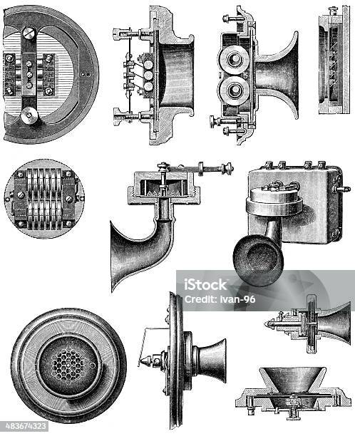 Parties De Téléphone Vecteurs libres de droits et plus d'images vectorielles de Antiquités - Antiquités, Bruit, Cadran de téléphone
