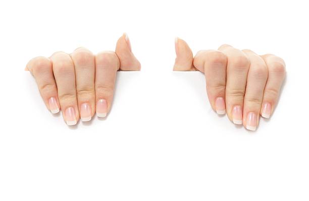 ruce držící prázdnou papírovou kartu - lesk fyzický popis fotky - stock snímky, obrázky a fotky