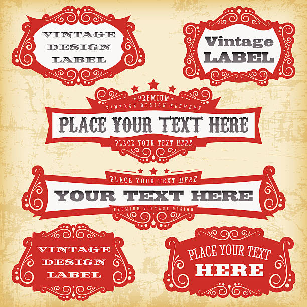 Vintage Labels and Banners vector art illustration