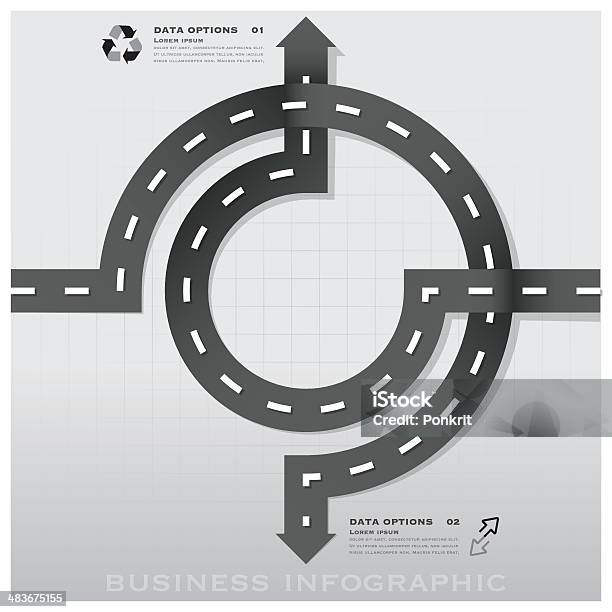 로드 및 거리 교통 팻말 비즈니스 인포그래픽 디자인식 형판 개발에 대한 스톡 벡터 아트 및 기타 이미지 - 개발, 거리, 곡선