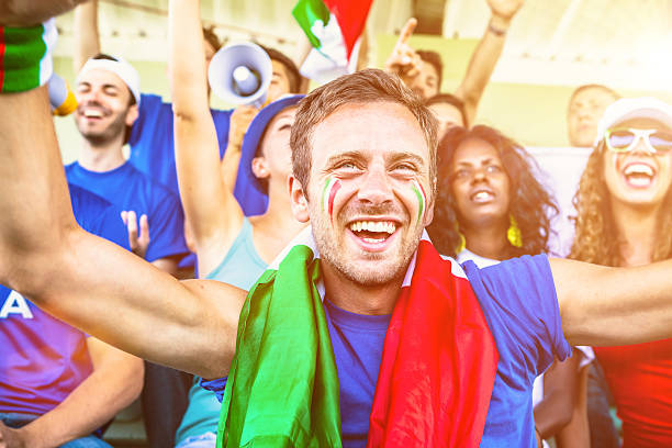 istock Italian Supporters Cheering at the Stadium 483676419