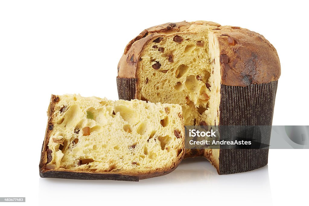 Panettone, italian Christmas cake Panettone, italian Christmas cake isolated on white, clipping path included Panettone Stock Photo