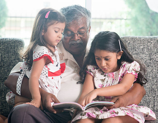 istock Family reading book together 483677770