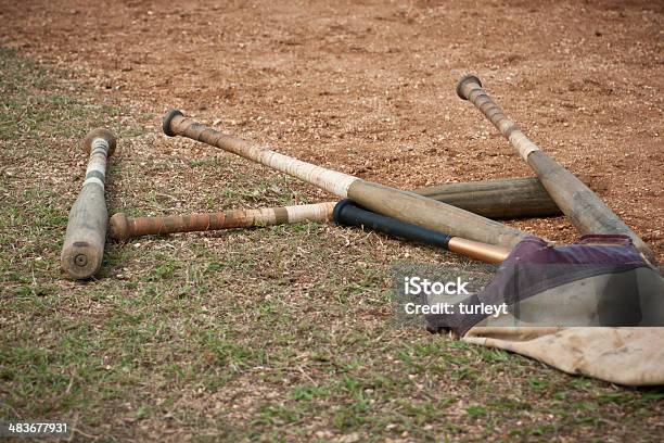 Baseball Bats Stock Photo - Download Image Now - Bag, Baseball Bat, Copy Space