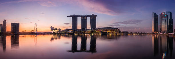 istock Singapore cityscape night view 483683514