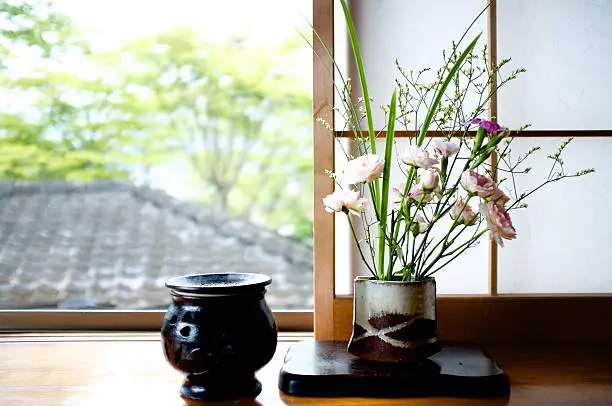 Photo of Ikebana - Japanese art of flower arrangement