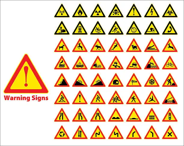 Vector illustration of Vector stock illustration of warning sign