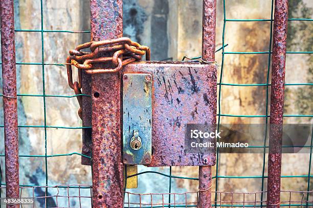 Gate Closed With Lock And Chains Stock Photo - Download Image Now - Ancient, Antique, Chain - Object