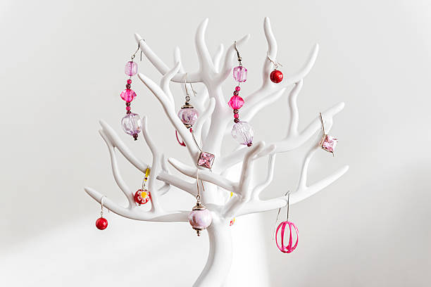 istock Jewelry display stand hanger in shape of tree in white 483688577