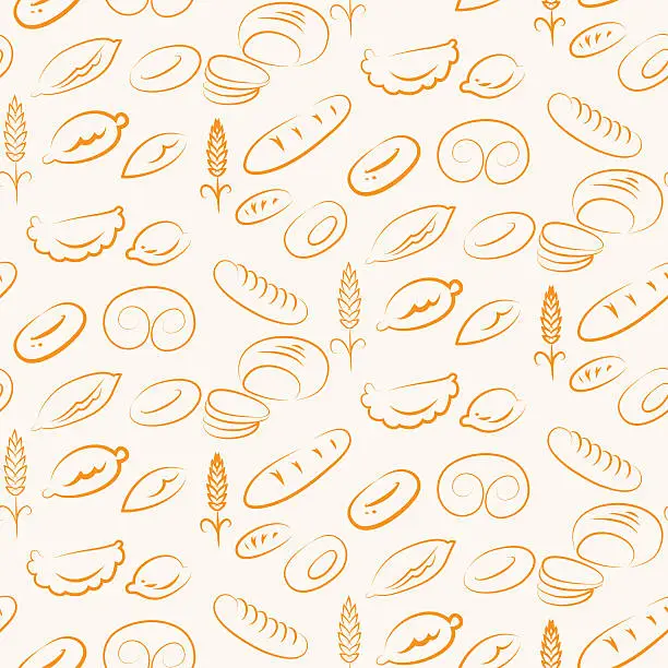 Vector illustration of bread pattern